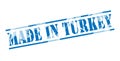 Made in turkey blue stamp Royalty Free Stock Photo
