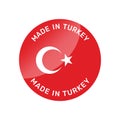 Made in Turkey colorful vector badge Royalty Free Stock Photo