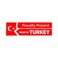 Made in Turkey label logo design template Royalty Free Stock Photo