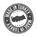 Made in Turkey Map. Quality Original Stamp Design. Vector Art Seal Badge Illustration. Royalty Free Stock Photo