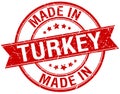 Made in Turkey red round stamp Royalty Free Stock Photo