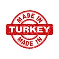 Made in Turkey red stamp. Royalty Free Stock Photo