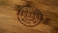 Made in Turkey stamp and stamping Royalty Free Stock Photo