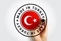 Made in Turkey text emblem badge, concept background