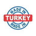 Made in Turkey. Vector emblem flat Royalty Free Stock Photo