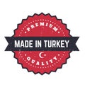 Made in Turkey, vintage badge, vector label