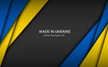 Made in Ukraine, modern vector background with Ukrainian colors, overlayed sheets of paper in Ukrainian colors