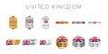 Made in United Kindom Label, Stamp, Badge, or Logo. With The National Flag of UK, Britain, British Royalty Free Stock Photo