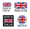 made in United Kingdom icon set, Great Britain product emblem Royalty Free Stock Photo