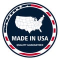 Made in United States of America quality stamp. Vector stamp Illustration Royalty Free Stock Photo