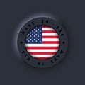 Made in United States. USA made. USA emblem, label, sign, button, badge. United states flag. American symbol. Vector. Simple icons Royalty Free Stock Photo