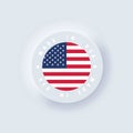 Made in United States. USA made. USA emblem, label, sign, button, badge. United states flag. American symbol. Vector. Simple icons Royalty Free Stock Photo