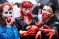 Made-up female participants at Zombie Walk