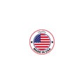 Made in USA, American flag icon logo vector Royalty Free Stock Photo