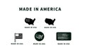 Made in the USA. American made icon. USnmade. Made in America. USA quality icon Royalty Free Stock Photo