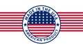 Made in the USA american product label with flag Royalty Free Stock Photo