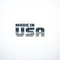 Made in USA badge with USA flag elements. Vector illustration Royalty Free Stock Photo