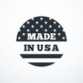 Made in USA badge with USA flag elements. Vector illustration Royalty Free Stock Photo