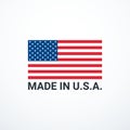 Made in USA badge with USA flag elements. Vector illustration Royalty Free Stock Photo