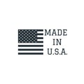 Made in USA badge with USA flag elements. Vector illustration Royalty Free Stock Photo