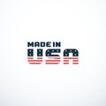 Made in USA badge with USA flag elements. Vector illustration Royalty Free Stock Photo