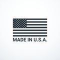 Made in USA badge with USA flag elements. Vector illustration Royalty Free Stock Photo