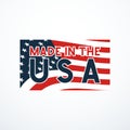 Made in USA badge with USA flag elements. Vector illustration Royalty Free Stock Photo