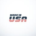 Made in USA badge with USA flag elements. Vector illustration Royalty Free Stock Photo