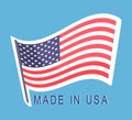 Made in USA Flag Emblem Text, Original American