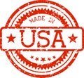 Made in usa grunge rubber stamp isolated on white Royalty Free Stock Photo