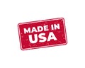 Made in USA grunge rubber stamp on white background, vector illustration Royalty Free Stock Photo