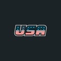 USA logo with USA flag elements. USA badge. Vector illustration Royalty Free Stock Photo