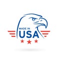 Made in USA icon with American Eagle emblem. Vector illustration Royalty Free Stock Photo