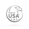 Made in USA icon with American Eagle emblem. Vector illustration Royalty Free Stock Photo