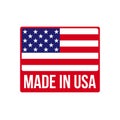 Made in USA icon on vector American flag Royalty Free Stock Photo