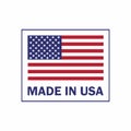 Made in the USA label with American flag. American patriotic icon Royalty Free Stock Photo