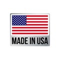 Made in USA silver frame icon vector American flag Royalty Free Stock Photo