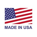 Made in USA label. Product manufactured in the United States of America icon patriotic signs. American quality business Royalty Free Stock Photo