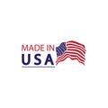 Made in usa logo design. Flag made america american states flags product badge quality patriotic labels emblem star ribbon sticker Royalty Free Stock Photo