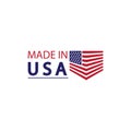 Made in usa logo design. Flag made america american states flags product badge quality patriotic labels emblem star ribbon sticker Royalty Free Stock Photo