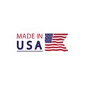 Made in usa logo design. Flag made america american states flags product badge quality patriotic labels emblem star ribbon sticker Royalty Free Stock Photo