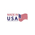 Made in usa logo design. Flag made america american states flags product badge quality patriotic labels emblem star ribbon sticker Royalty Free Stock Photo