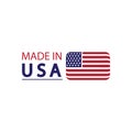 Made in usa logo design. Flag made america american states flags product badge quality patriotic labels emblem star ribbon sticker Royalty Free Stock Photo