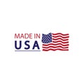 Made in usa logo design. Flag made america american states flags product badge quality patriotic labels emblem star ribbon sticker Royalty Free Stock Photo