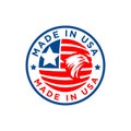 Made In USA logo for use on product packaging and corporate advertising. Unlimited use per brand, including multiple products with Royalty Free Stock Photo