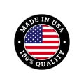 Made in USA 100 percent American quality flag icon Royalty Free Stock Photo