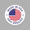 Made in USA 100 percent American quality seal Royalty Free Stock Photo