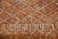 Made in USA steel plate Royalty Free Stock Photo