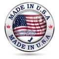 Made in USA, Premium Quality elegant button / label Royalty Free Stock Photo