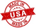 Made in usa red round stamp Royalty Free Stock Photo